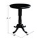International Concepts Round 30 in Round Top Pedestal Table, 40.9 inH, Black, 30 W, 30 L, 40.9 in H, Wood, Black K46-30RT-6B-2 - alternate 2